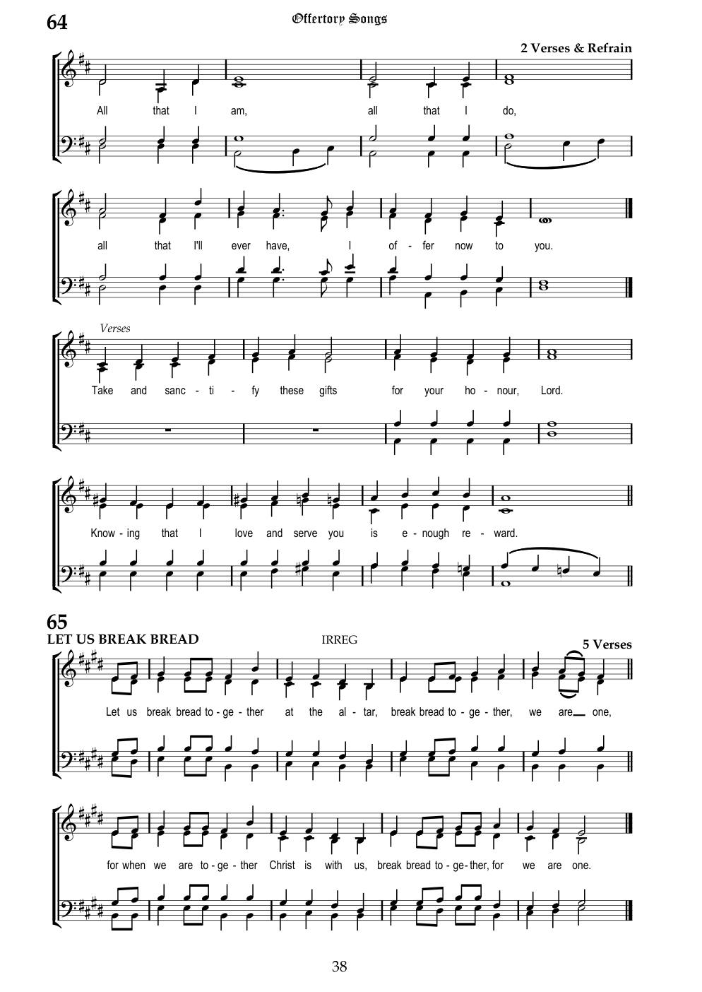 CH 64 All that i am, all that i do — Staff Notation