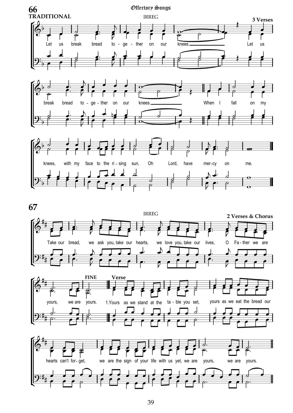 CH 67 chorus: — Staff Notation