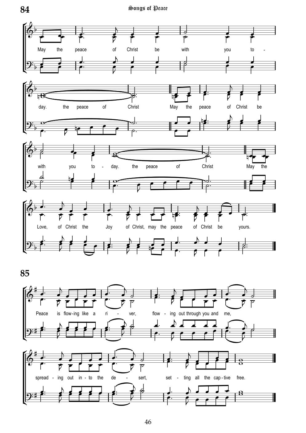 CH 84 May the peace of Christ be with you today, — Staff Notation