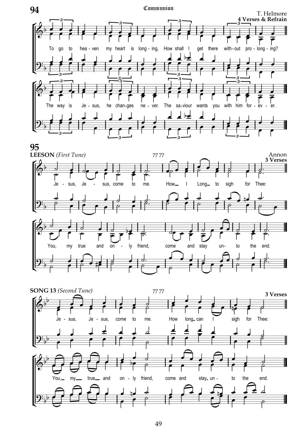CH 94 To go to heaven my heart is longing — Staff Notation