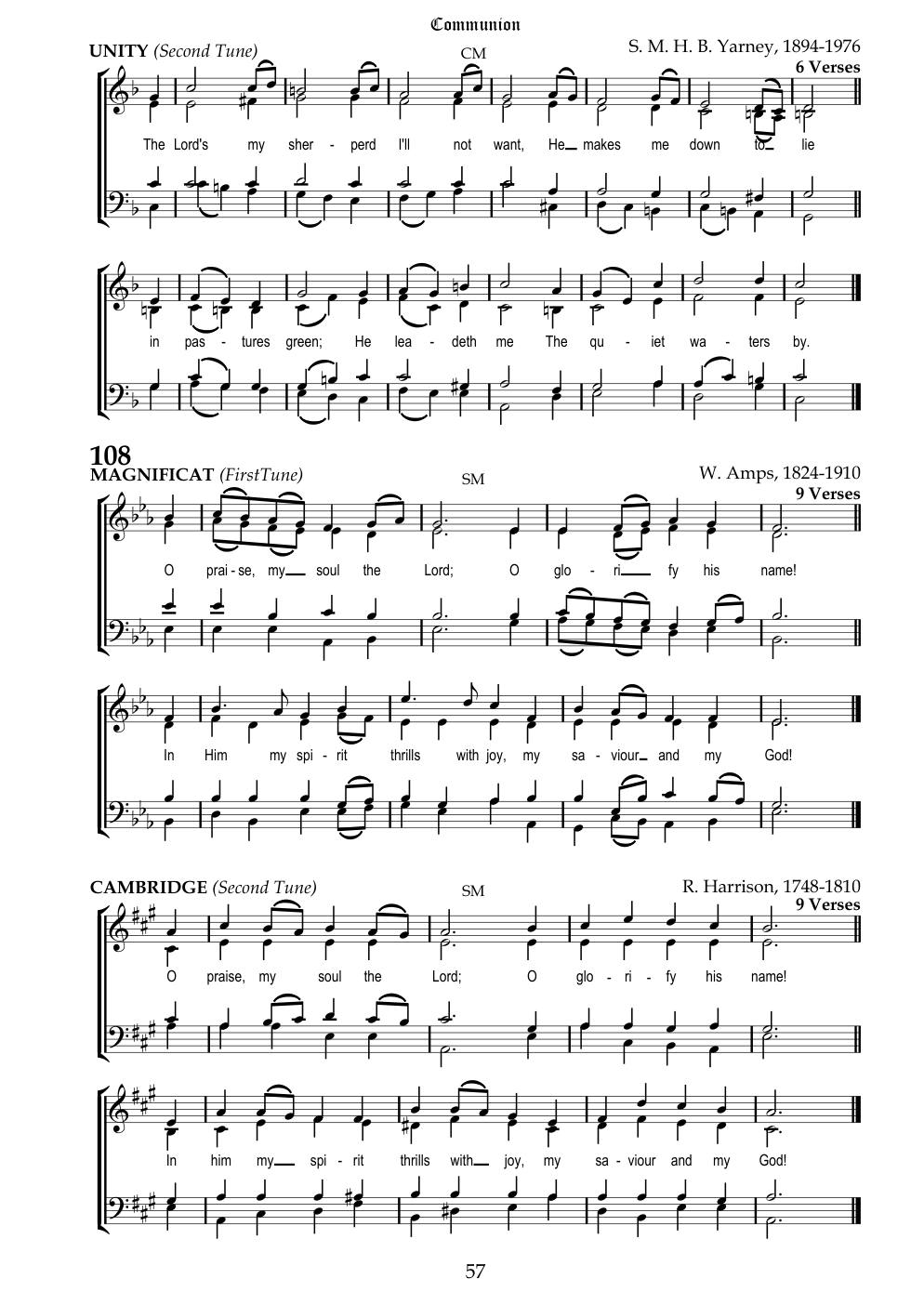 CH 108 O praise, my soul the Lord; — Staff Notation