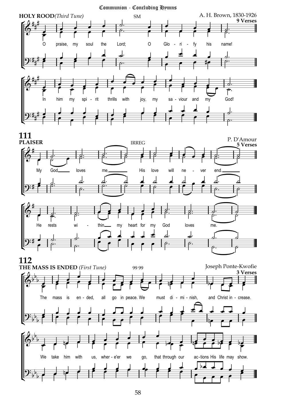 CH 111 My God loves me. — Staff Notation