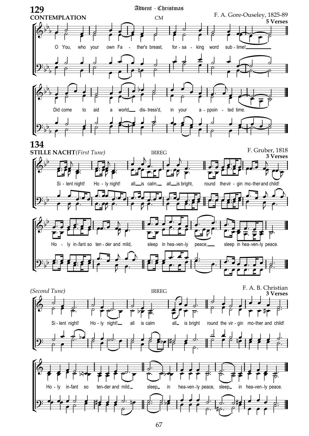 CH 129 O You, who your own Father's breast, — Staff Notation