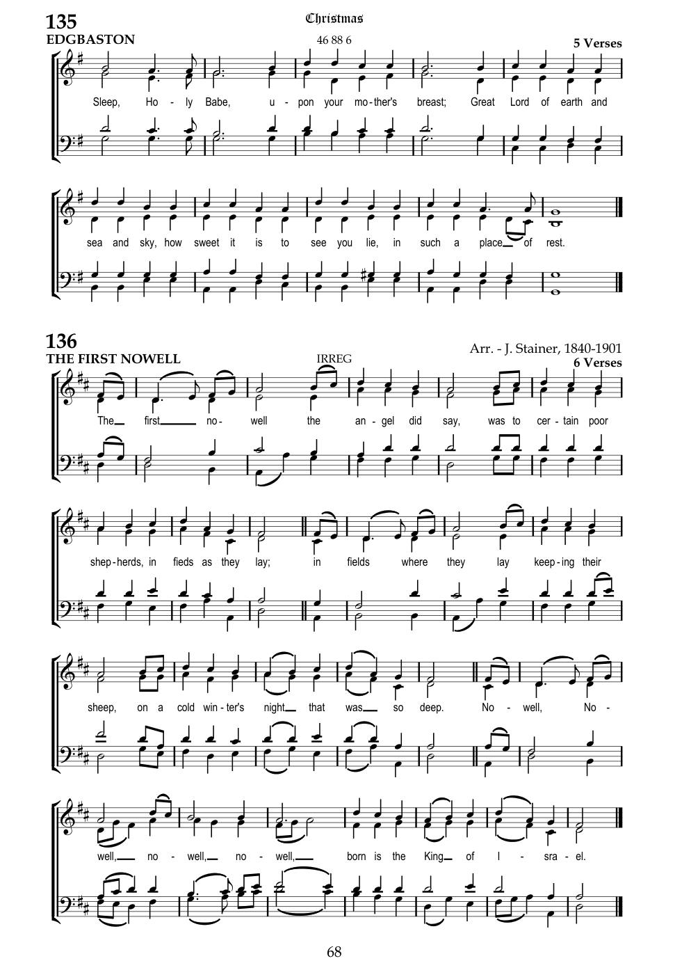 CH 136 The first Noel the angel did say — Staff Notation