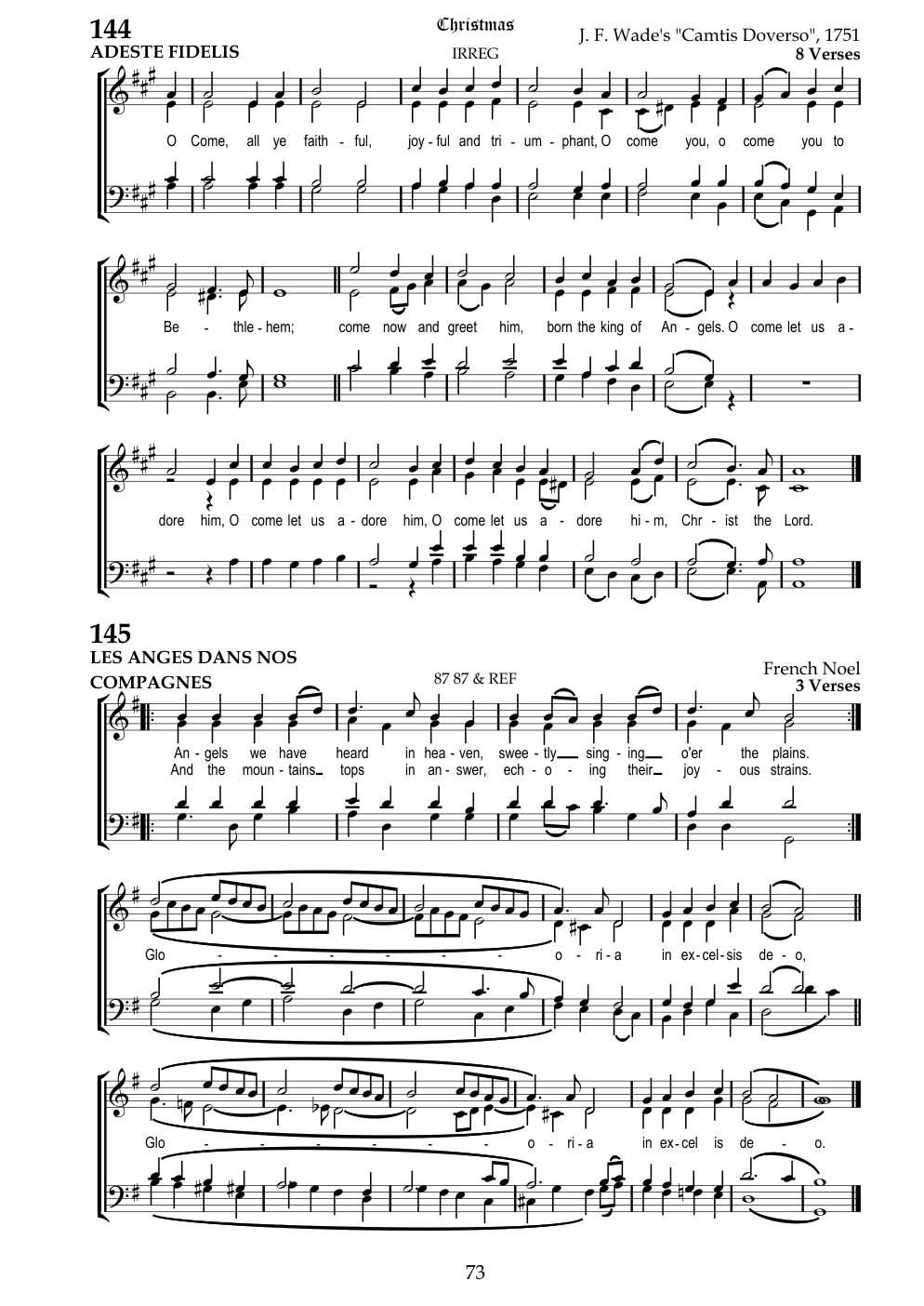 CH 145 Angels we have heard in heaven, — Staff Notation