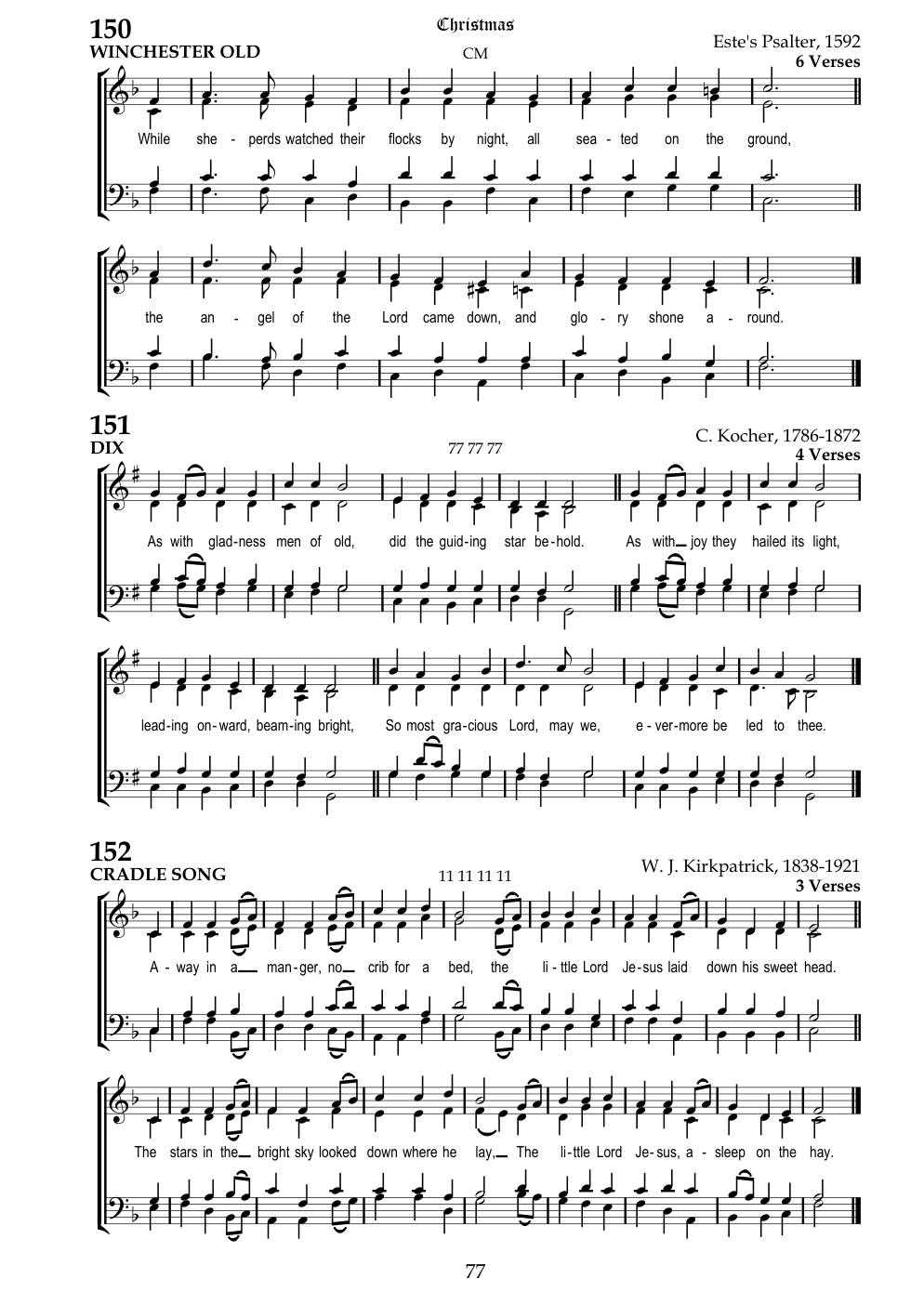CH 151 As with gladness, men of old — Staff Notation