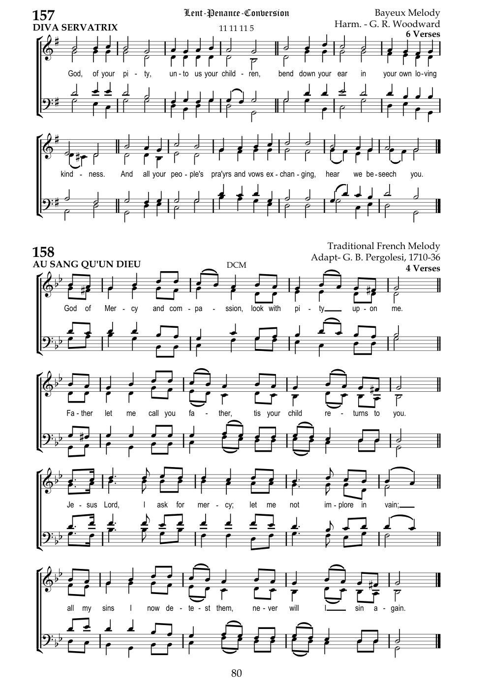 CH 157 God, of your pity, unto us your children, — Staff Notation