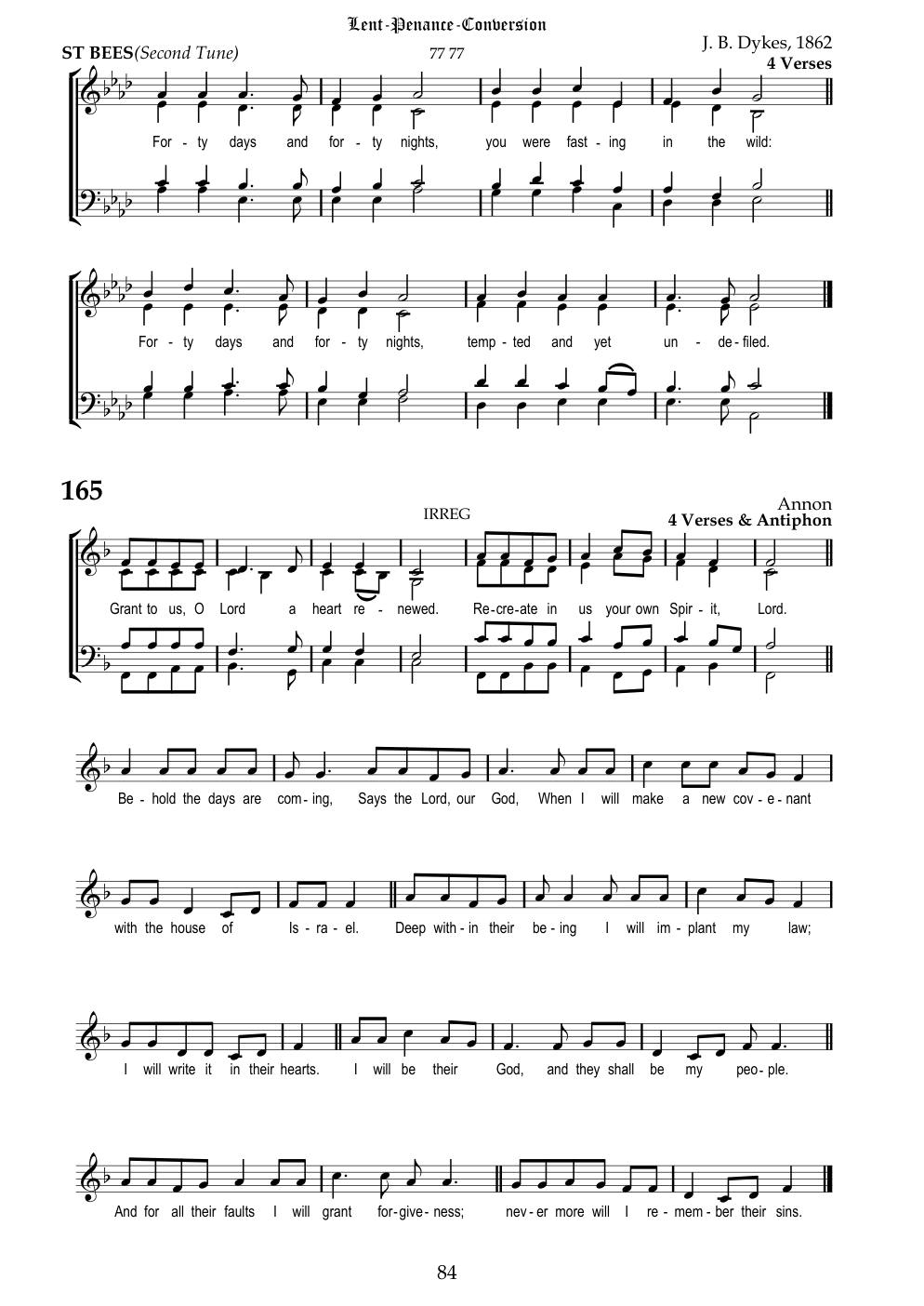 CH 164 Forty days and forty nights — Staff Notation