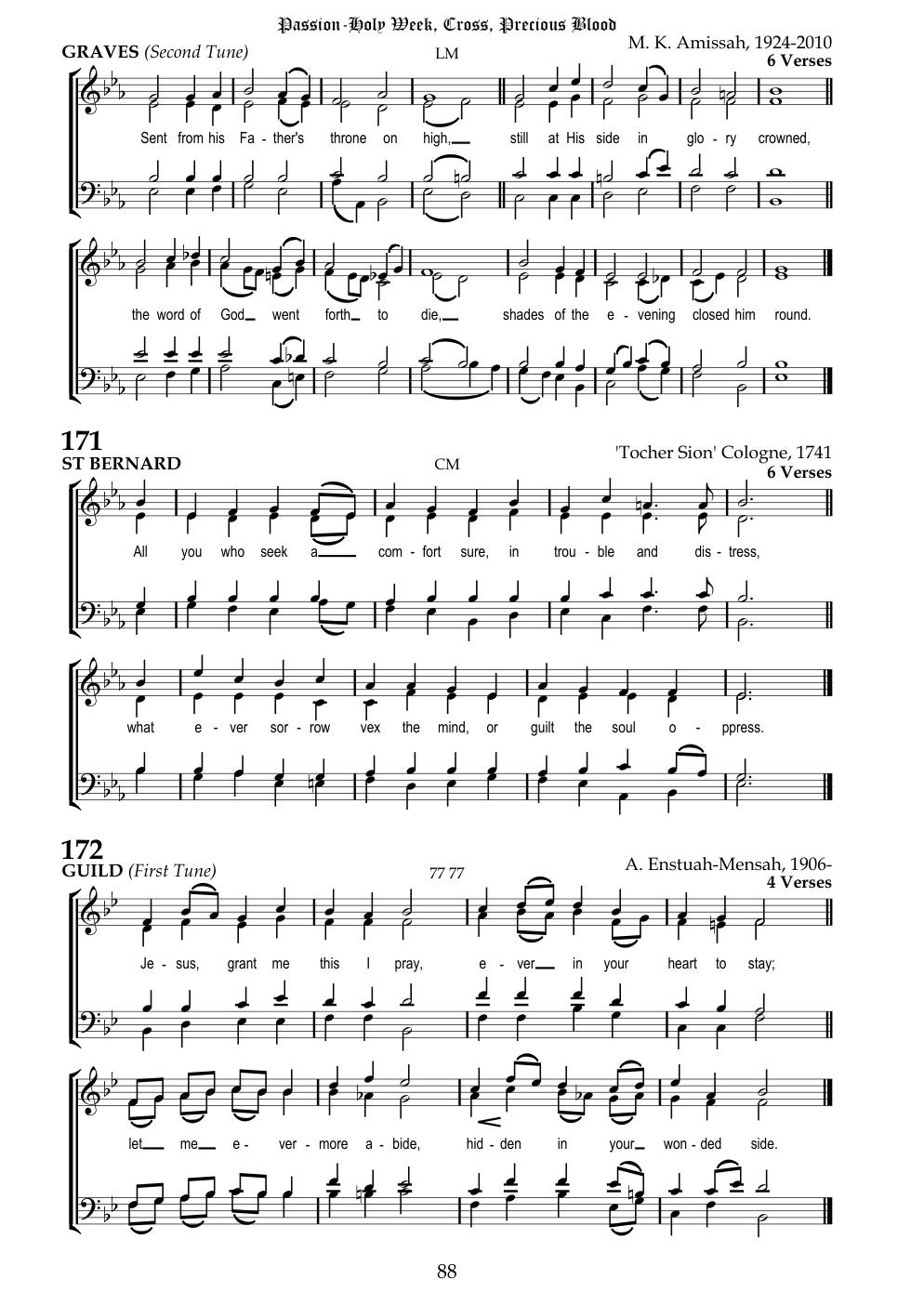 CH 172 Jesus, grant me this, I pray, — Staff Notation