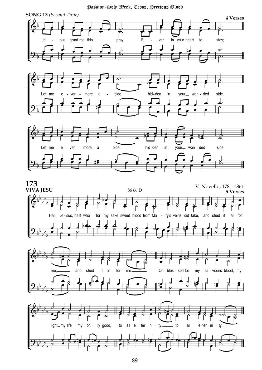 CH 173 Hail, Jesus, hail! who for my sake, — Staff Notation