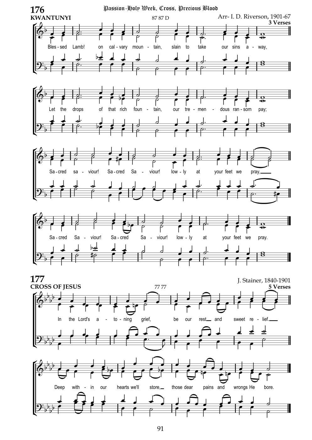 CH 177 In the Lord’s atoning grief — Staff Notation