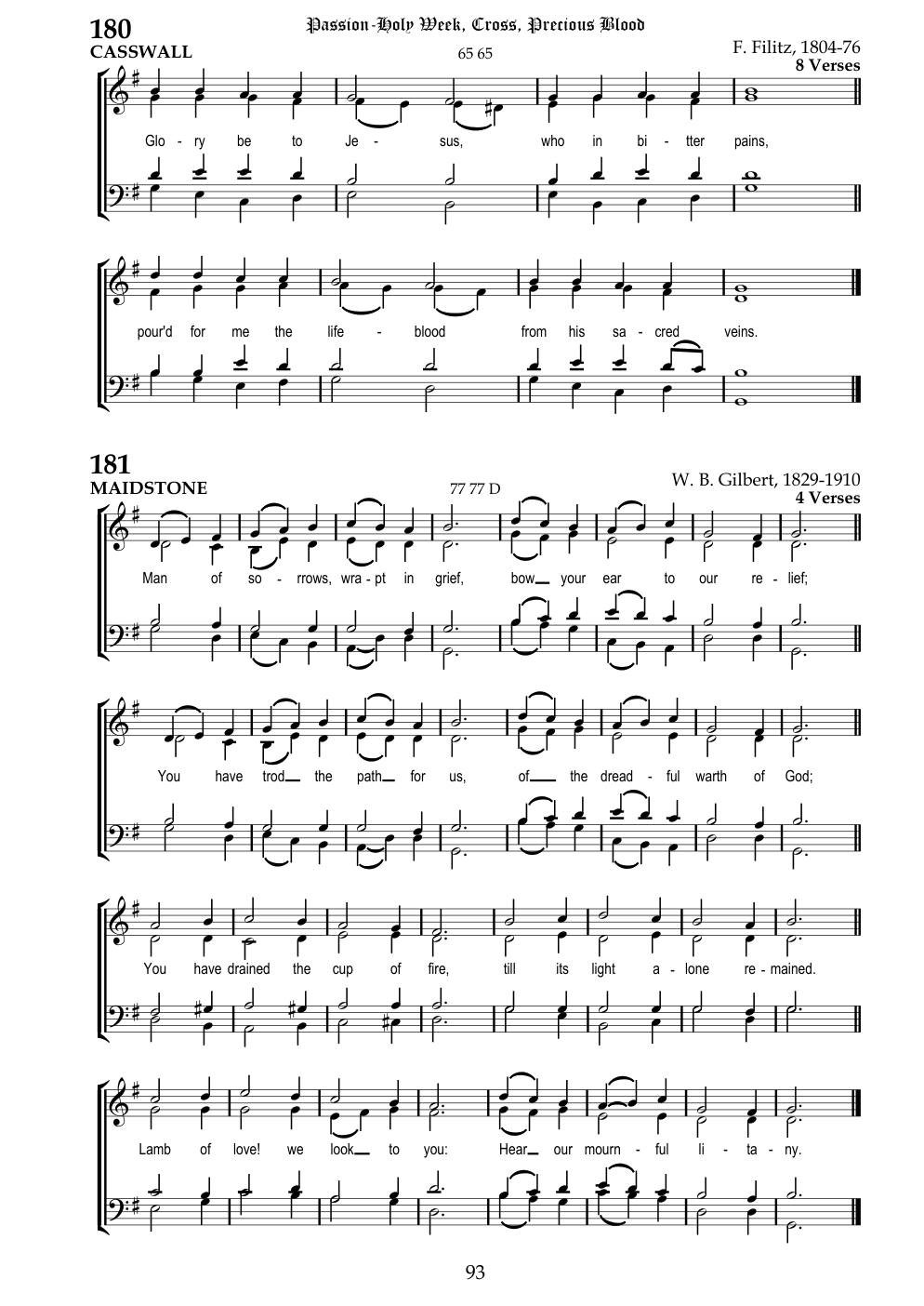CH 180 Glory be to Jesus, — Staff Notation