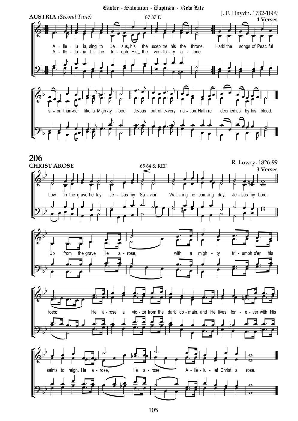 CH 205 Alleluia! Sing to Jesus! — Staff Notation