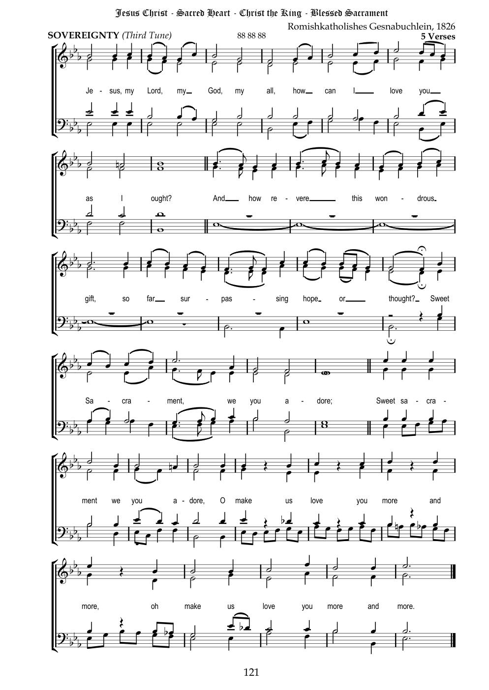 CH 235 Jesus, my Lord, my God, my all, — Staff Notation