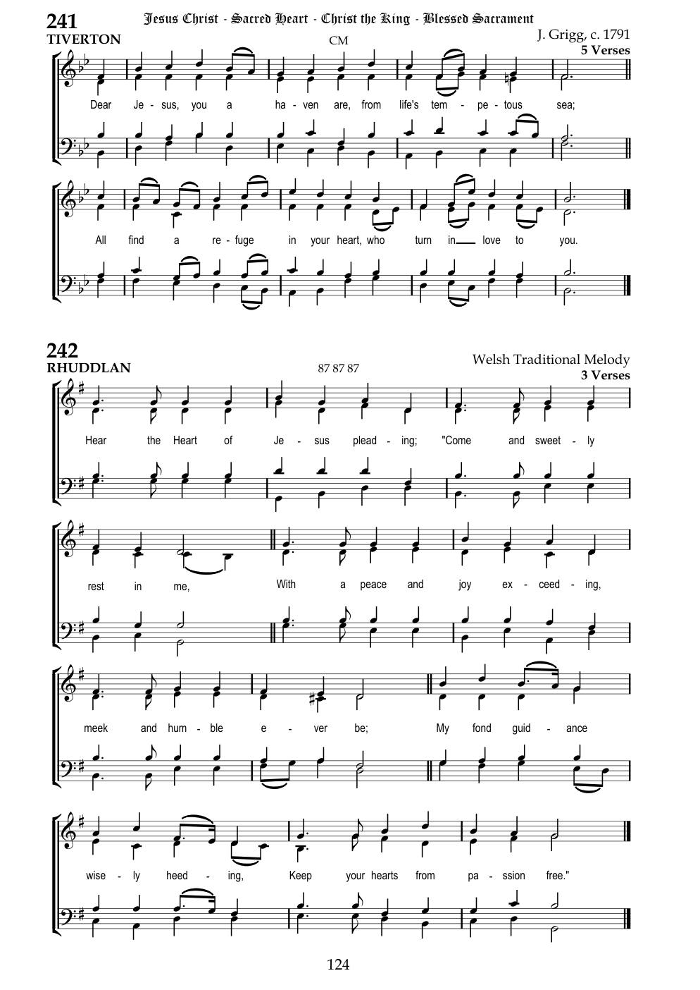CH 241 Dear Jesus, you a haven are — Staff Notation