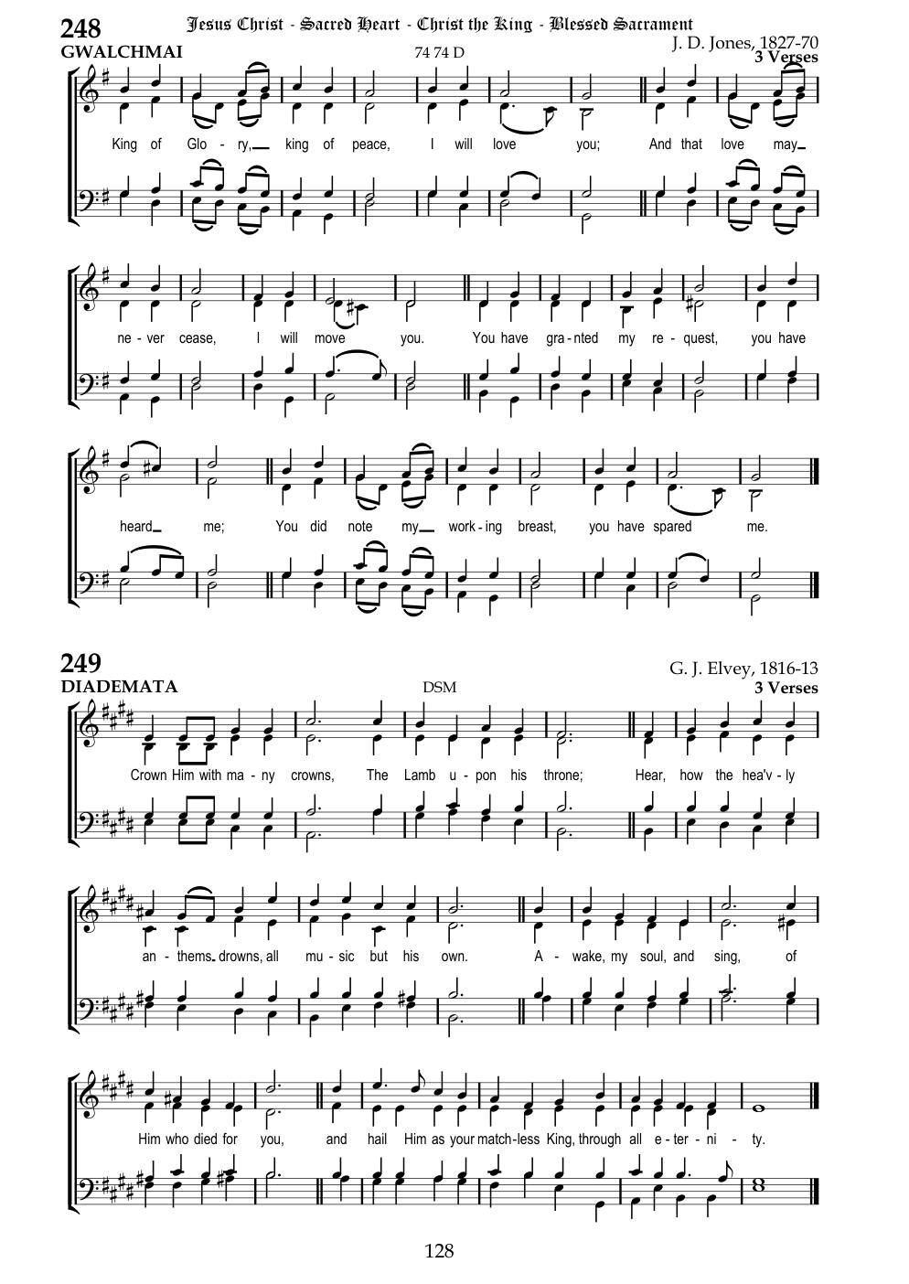 CH 249 Crown Him with many crowns, — Staff Notation