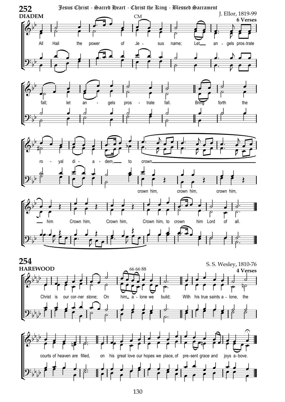 CH 254 Christ is our corner-stone, — Staff Notation