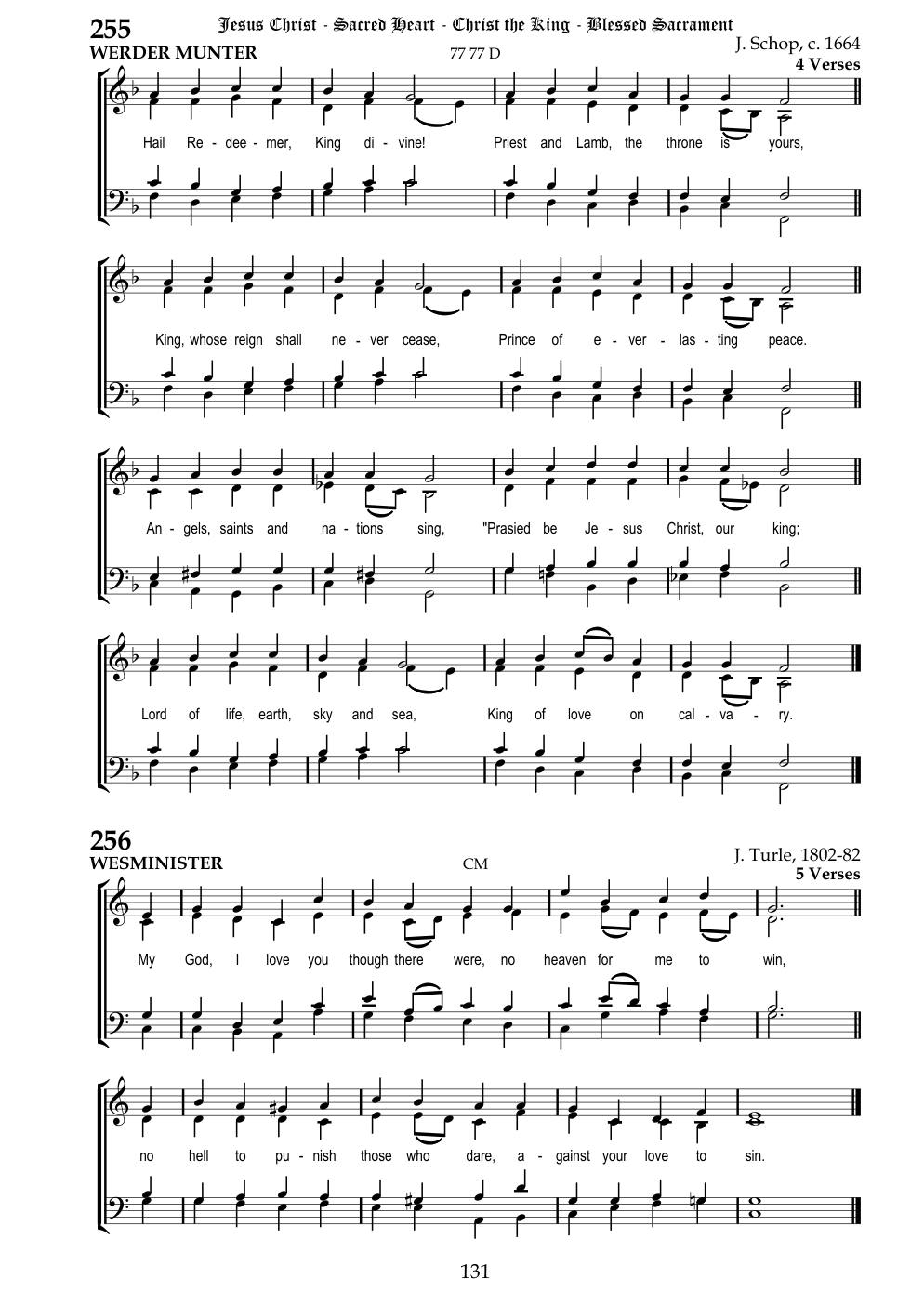 CH 256 My God, I love you though there were, — Staff Notation