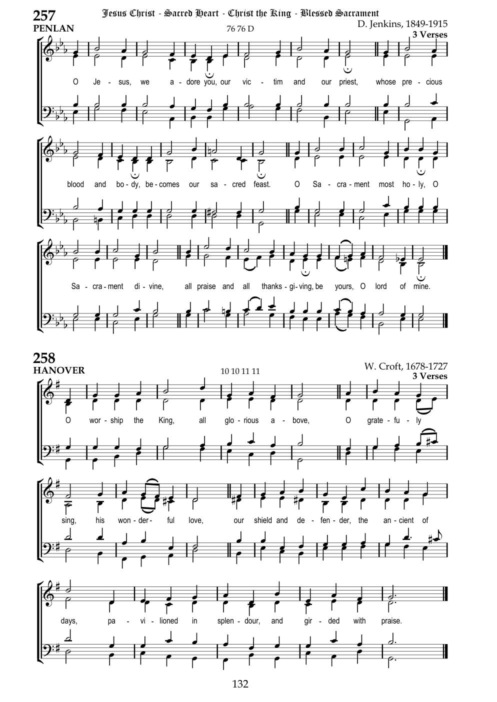 CH 257 O Jesus, we adore you, — Staff Notation