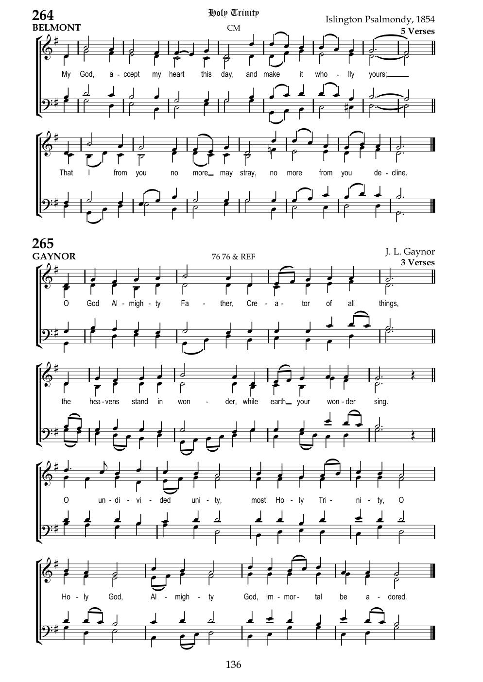 CH 264 My God, accept my heart this day, — Staff Notation