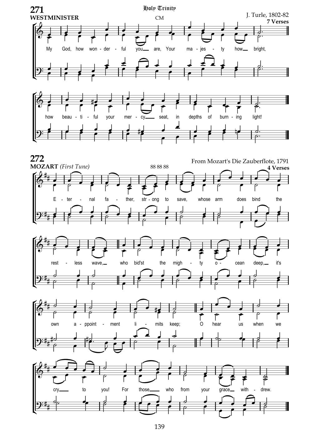 CH 271 My God, how wonderful you are. — Staff Notation