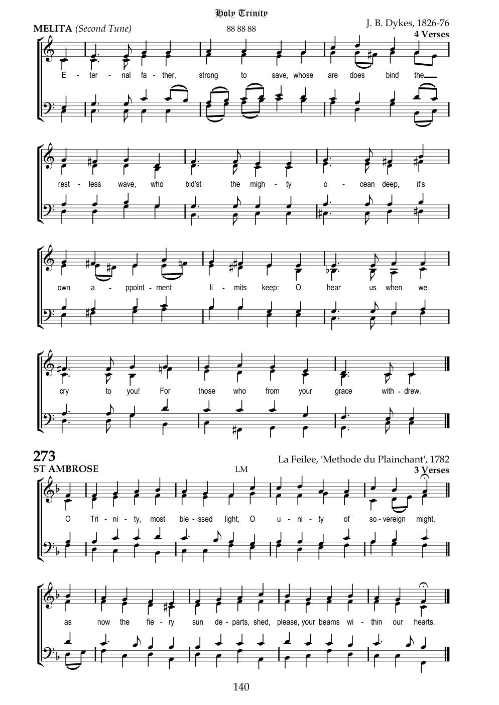 CH 272 Eternal Father, strong to save, — Staff Notation
