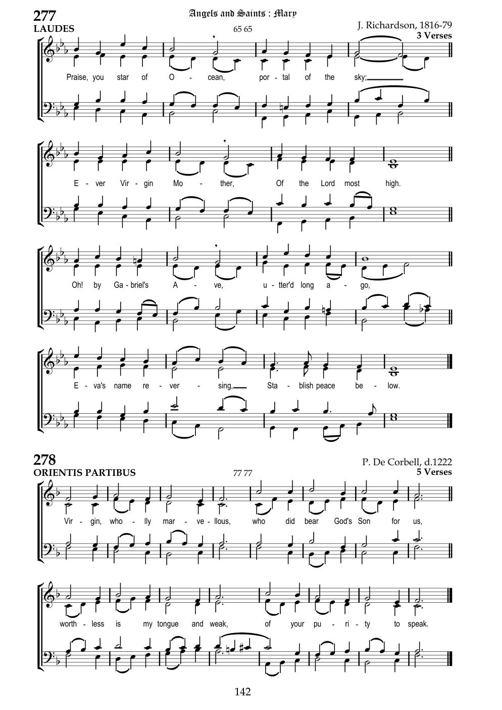 CH 277 Praise you star of ocean, — Staff Notation