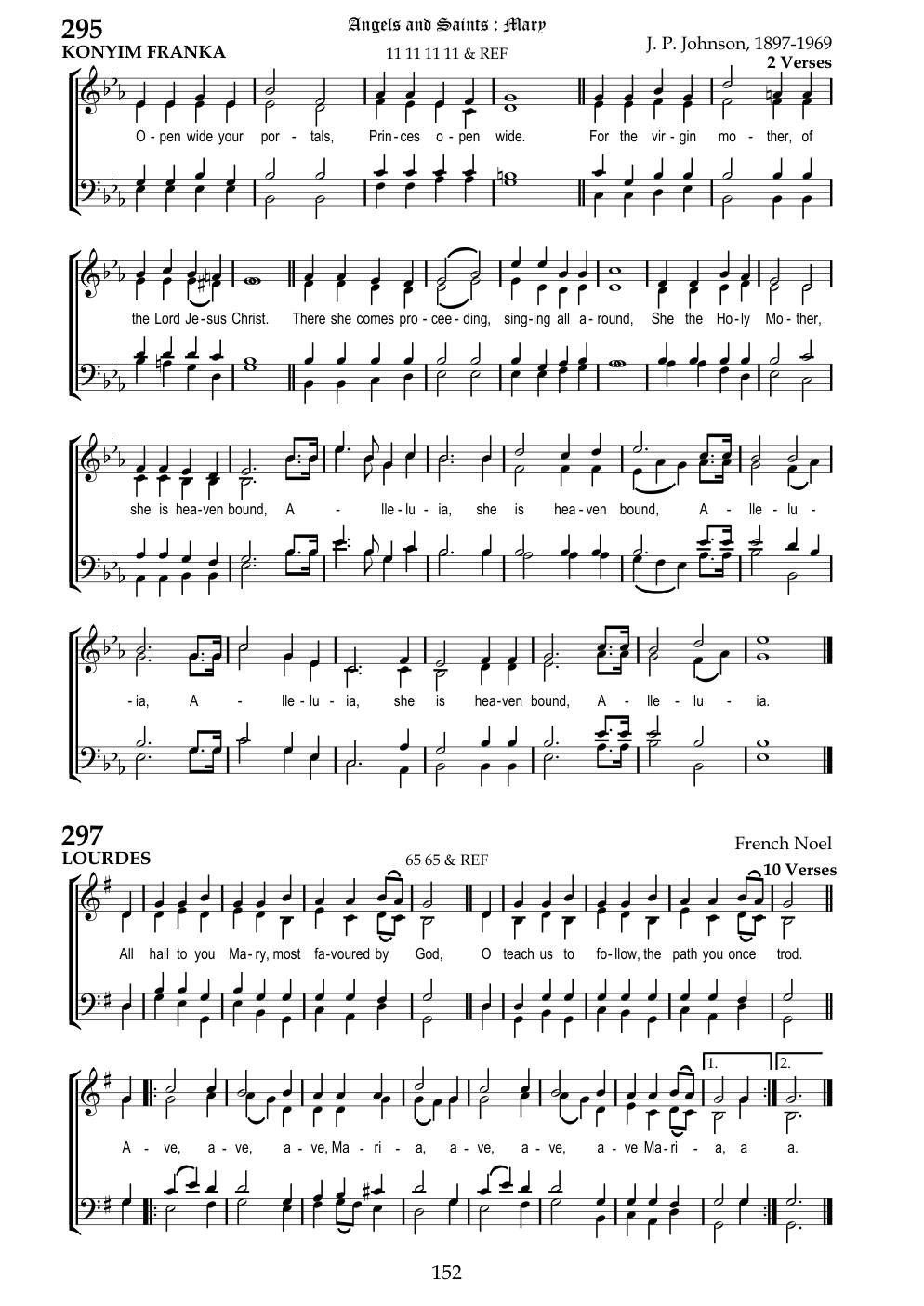 CH 297 All hail to you, Mary, — Staff Notation