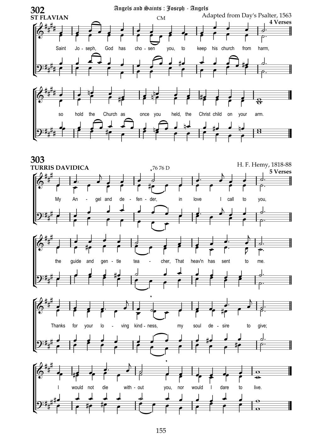 CH 302 Saint Joseph, God has chosen you, — Staff Notation