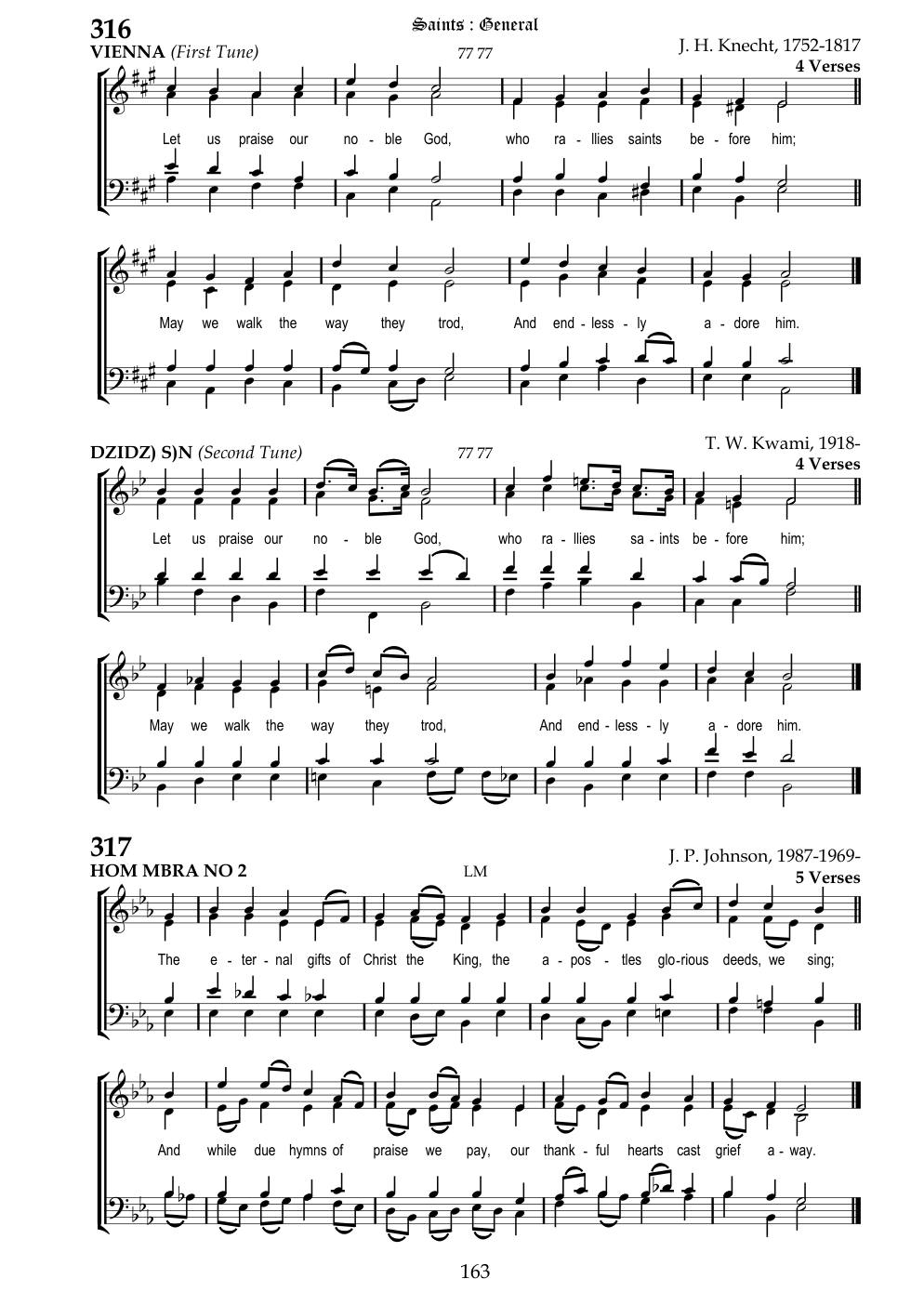 CH 317 The eternal gifts of Christ the King, — Staff Notation
