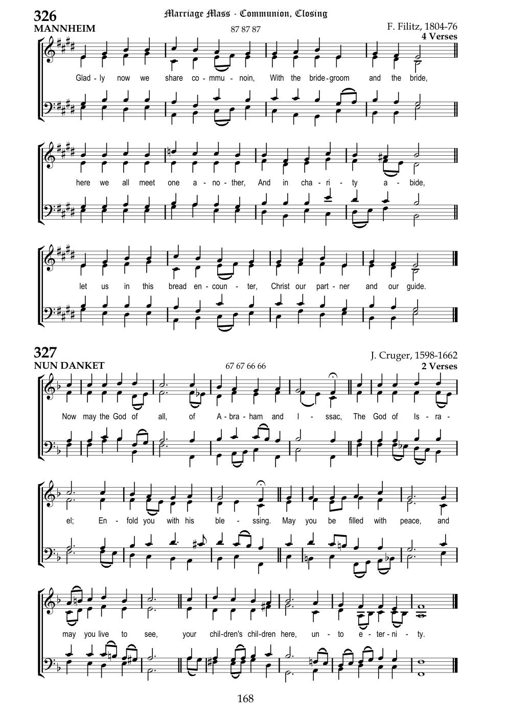CH 326 Gladly now we share communion, — Staff Notation