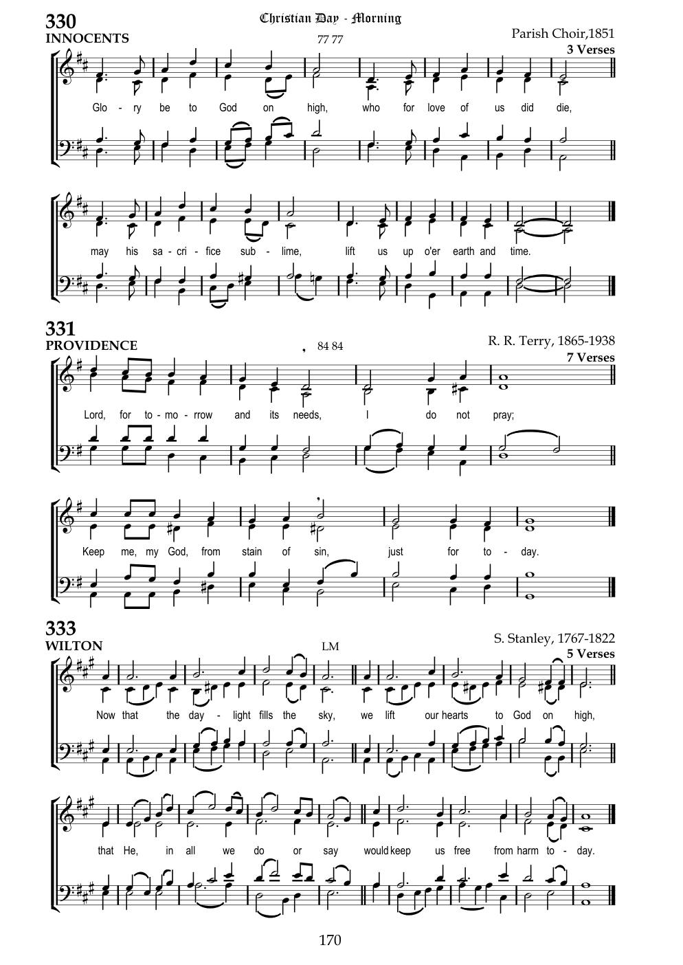 CH 331 Lord, for tomorrow and its needs, — Staff Notation