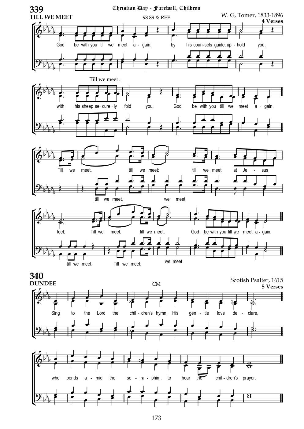 CH 339 God be with you till we meet again; — Staff Notation