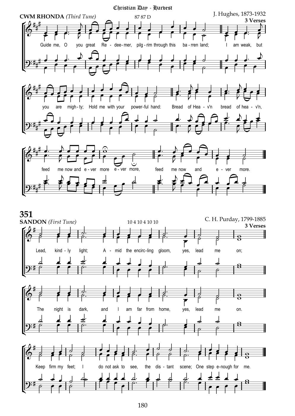 CH 351 Lead, kindly Light, — Staff Notation