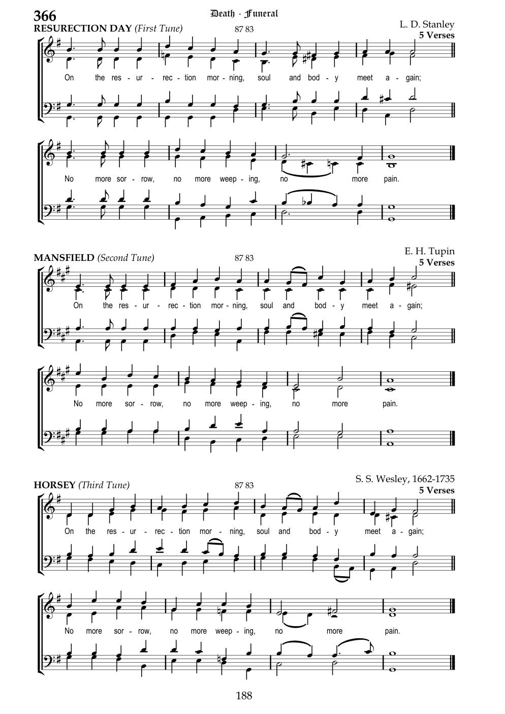 CH 366 On the resurrection morning, — Staff Notation