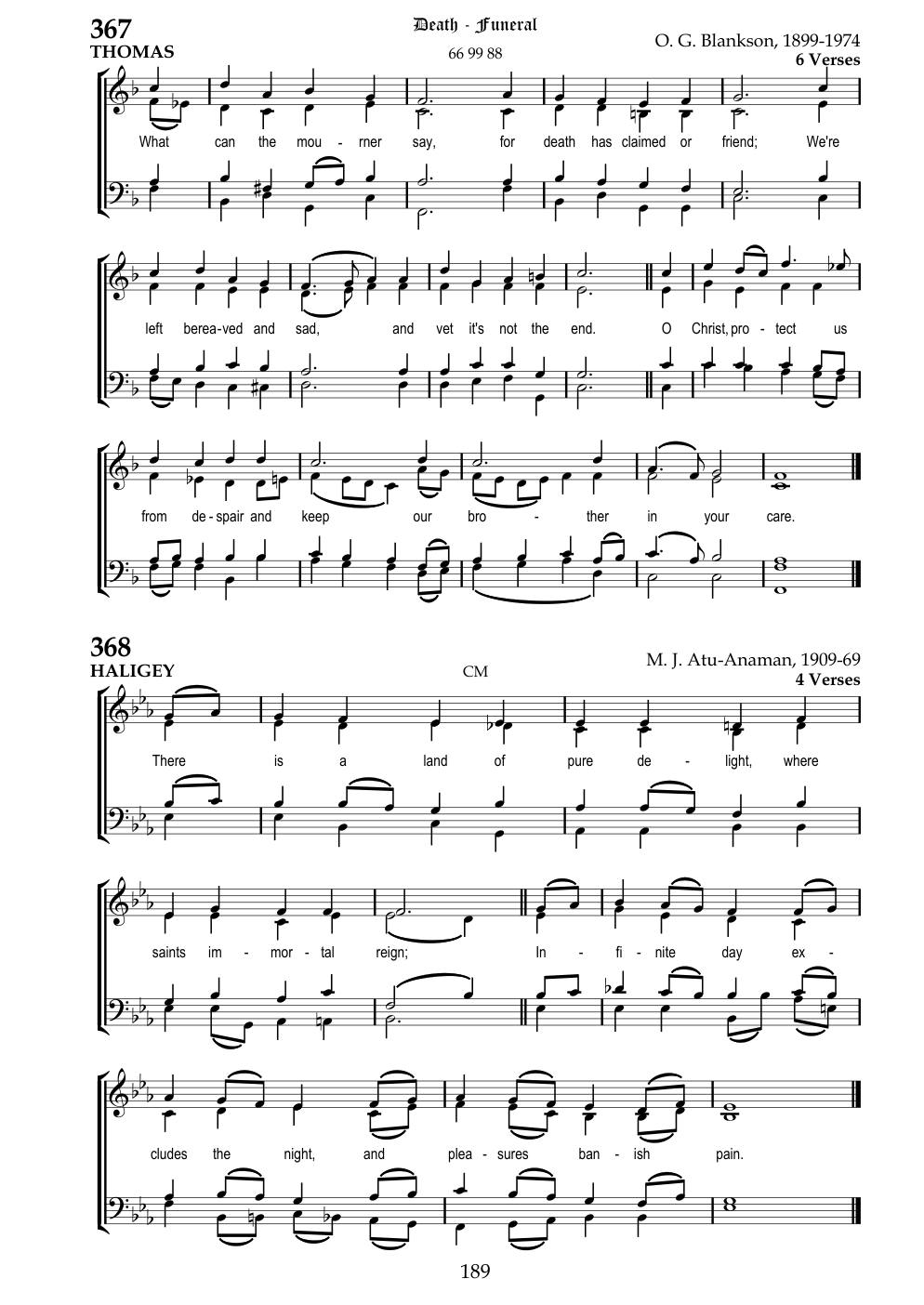 CH 367 What can the mourner say, — Staff Notation