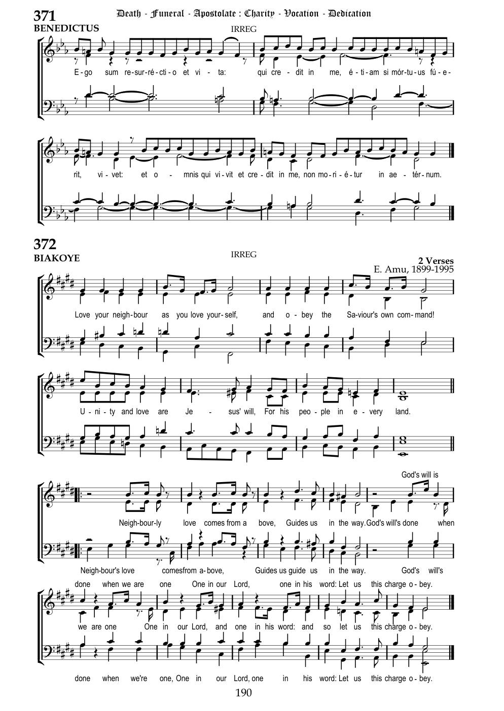 CH 372 Love your neighbour as you love yourself, — Staff Notation