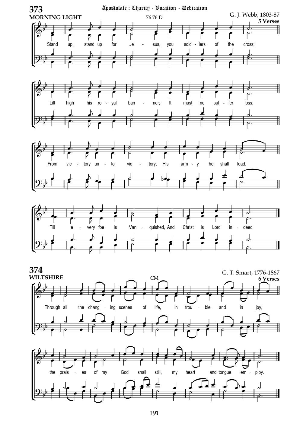 CH 374 Through all the changing scenes of life, — Staff Notation