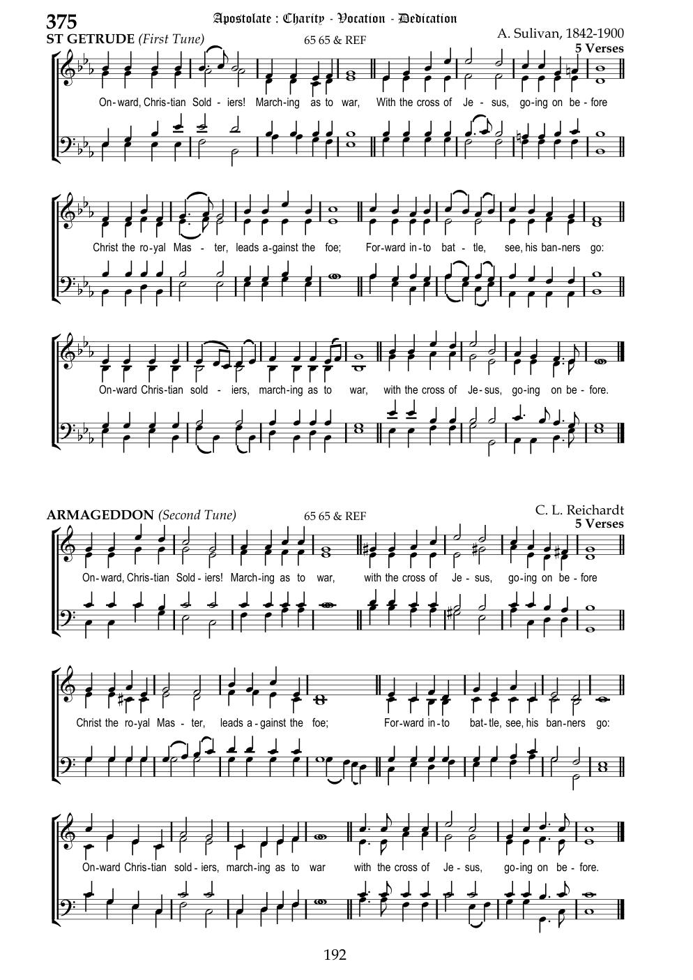 CH 375 Onward, Christian soldiers, — Staff Notation