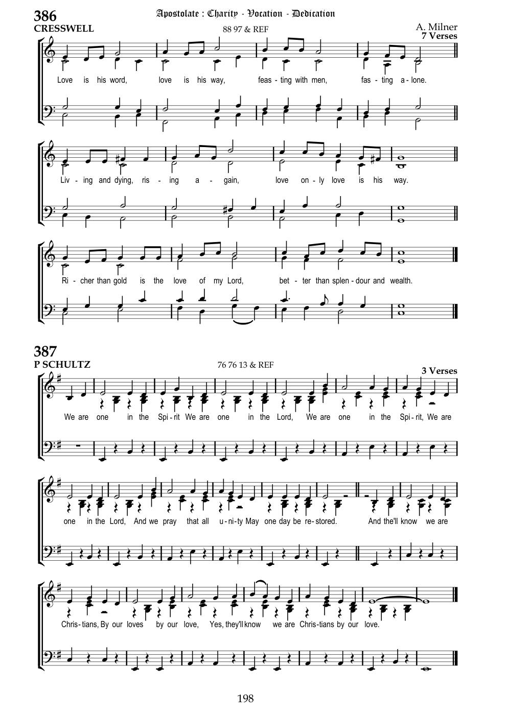 CH 387 We are One in The Spirit, — Staff Notation