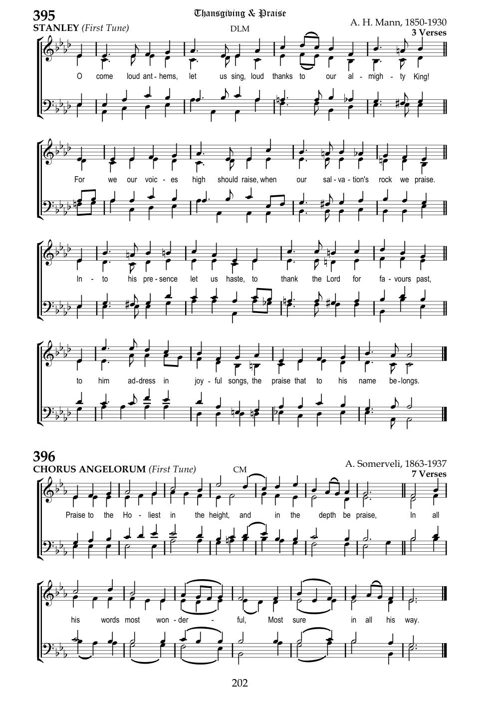 CH 396 Praise to the Holiest in the height, — Staff Notation