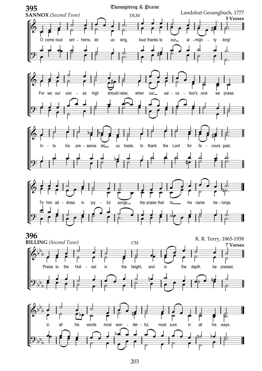 CH 396 Praise to the Holiest in the height, — Staff Notation