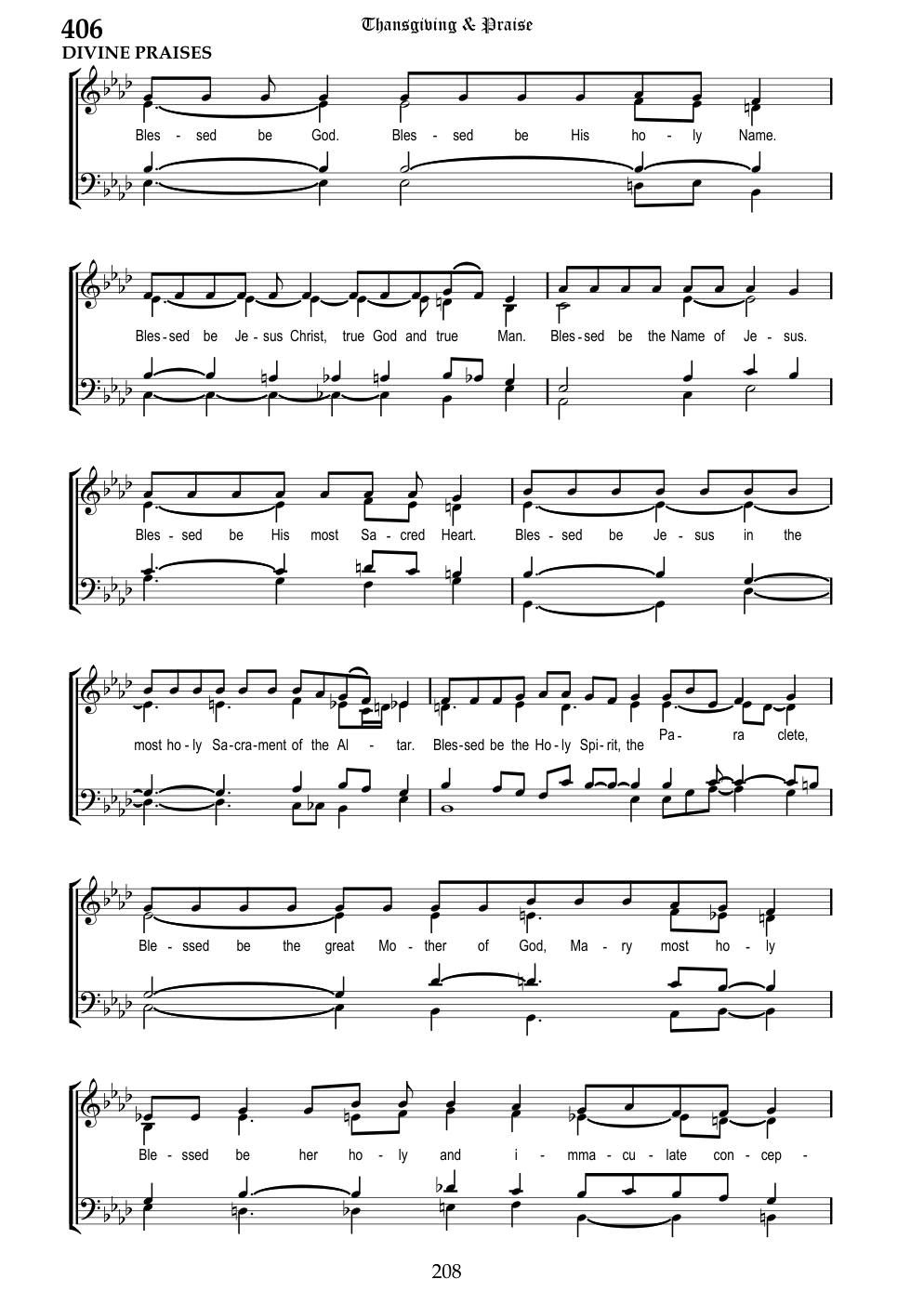CH 406 Blessed be God. — Staff Notation