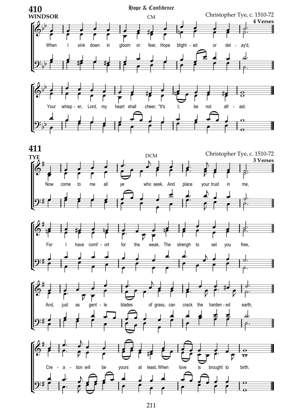 CH 410 When I sink down in gloom or fear, — Staff Notation