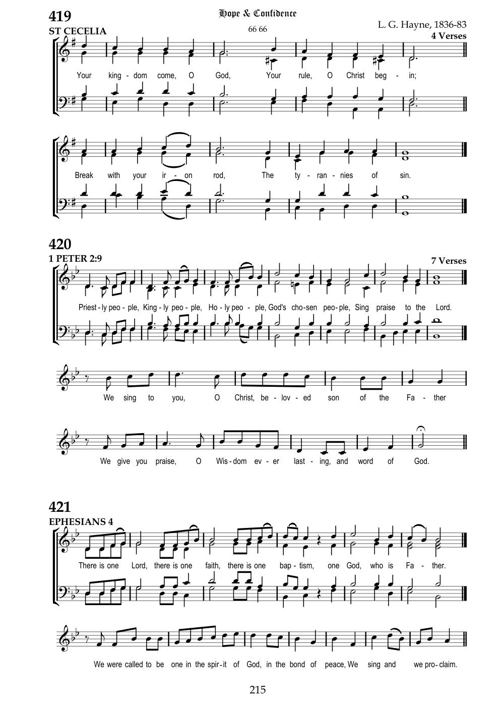 CH 419 Your Kingdom come, O God — Staff Notation