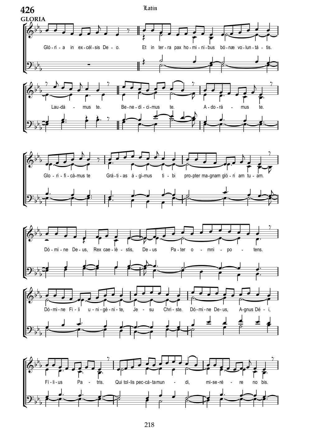 CH 426 Gloria in excelsis Deo. — Staff Notation