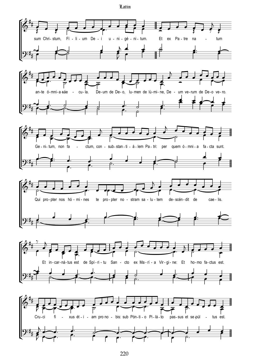 CH 428 Credo in unum Deum, — Staff Notation
