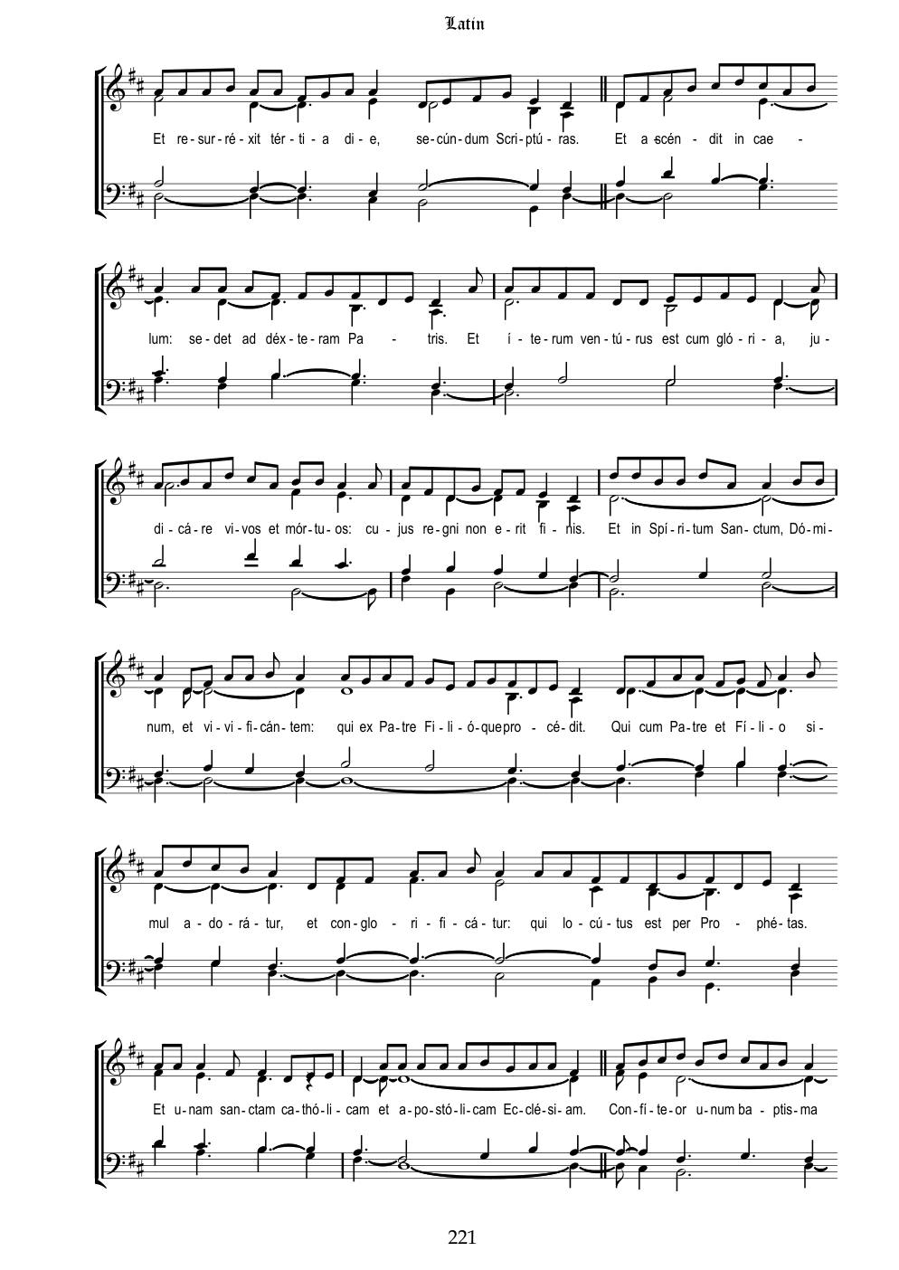 CH 428 Credo in unum Deum, — Staff Notation