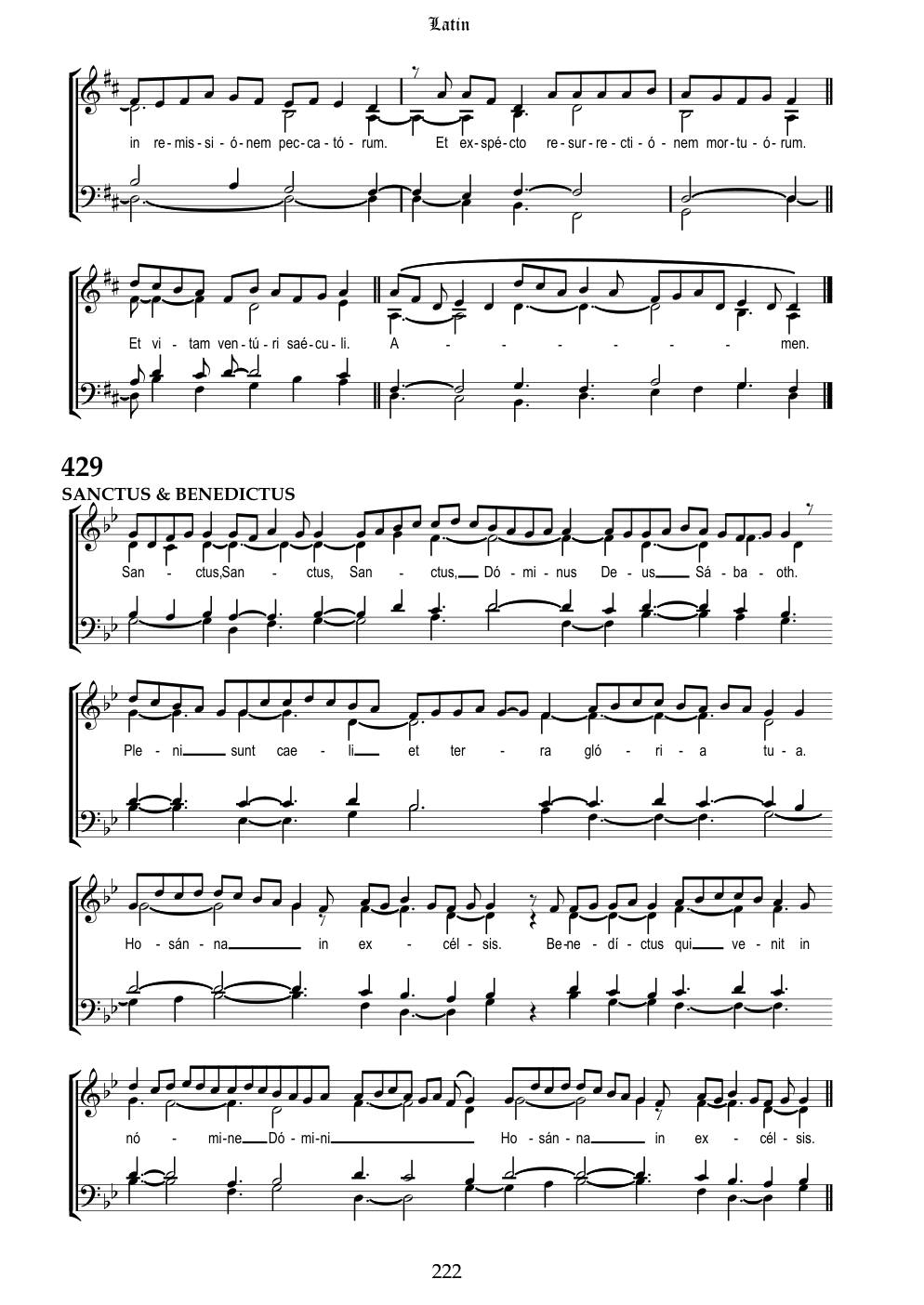 CH 429 Sanctus,Sanctus, Sanctus, — Staff Notation