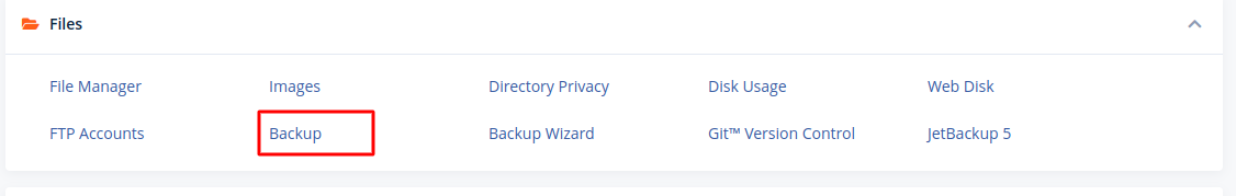 cPanel Backup 